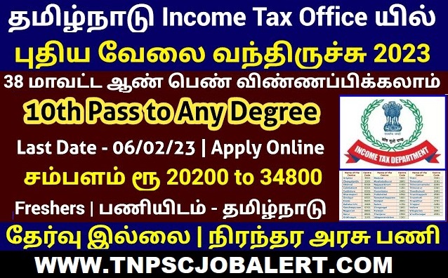 Income Tax Department Job Recruitment 2023 For 72, Income Tax Inspector Post