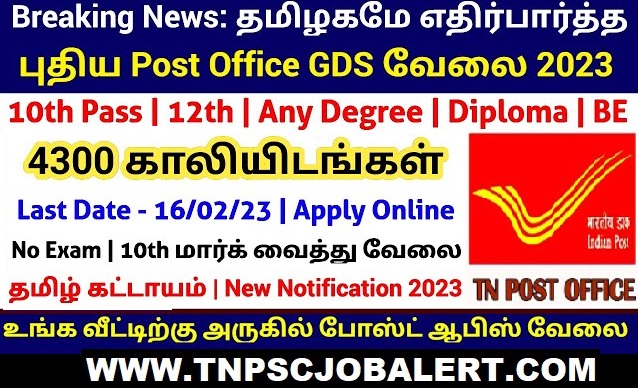 Tamil Nadu Post Office GDS Job Recruitment 2023 For 25,000, Branch Post Master Post 