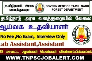 TN Forest Job Recruitment 2023 For 12, MTS,Lab Assistant & Driver Post