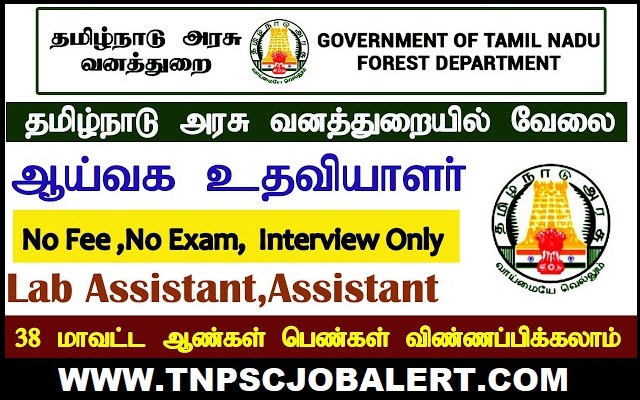 TN Forest Job Recruitment 2023 For 12, MTS,Lab Assistant & Driver Post