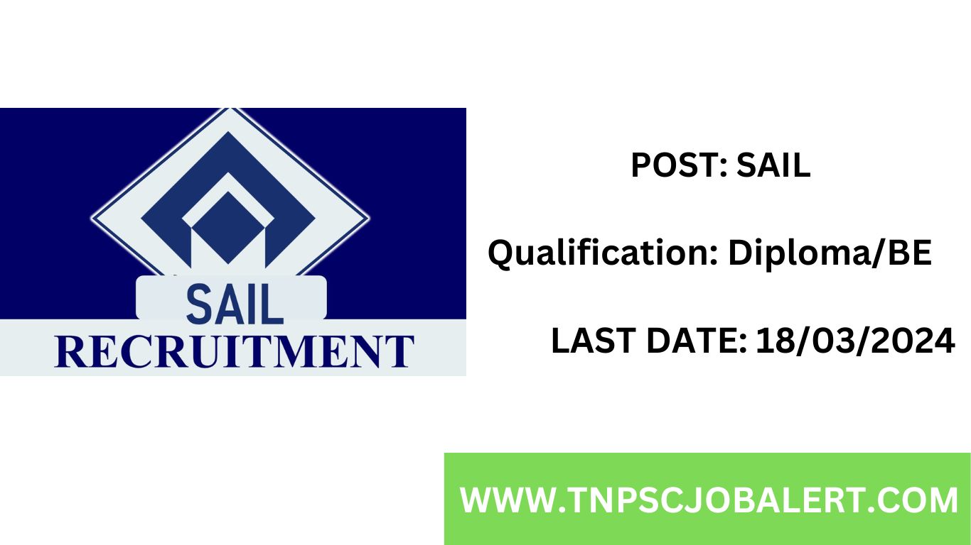 SAIL Recruitment 2024 Job Recruitment 2024 314, OCTTMechanical Post
